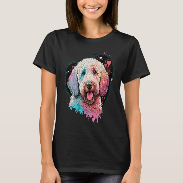 Goldendoodle Valentines Day Cute Dog  Heart Silhou T-Shirt (Front)