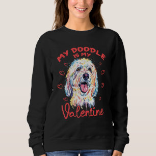Goldendoodle Valentines Day Doodle Dog Women Golde Sweatshirt