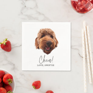 Goldendoodle Wedding Party Custom Cocktail Napkins