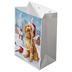 Goldendoodle Winter Wonderland Christmas Joy Medium Gift Bag