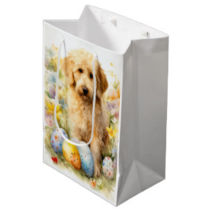 Goldendoodle with Easter Eggs Medium Gift Bag