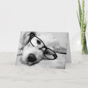Goldendoodle With Glasses Card