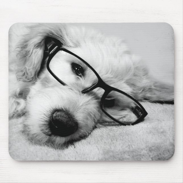 Goldendoodle With Glasses Mouse Pad (Front)