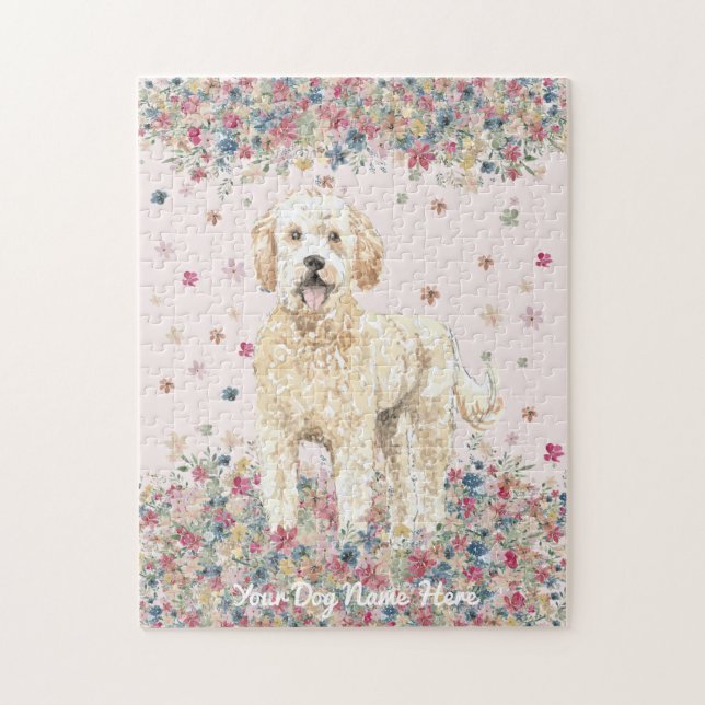 Goldendoodle with medium length hair jigsaw puzzle (Vertical)