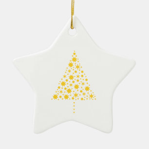 Goldene Sterne Weihnachtsbaum Ceramic Ornament