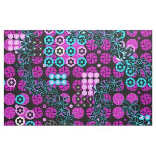 Goldengate Park Retro Psychedelic Floral Fabric