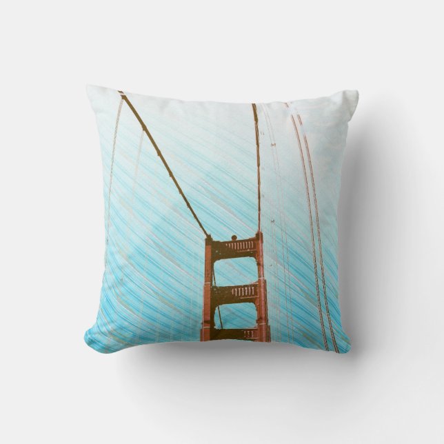 GoldengateBridge SanFrancisco Iconic Panel of Life Throw Pillow (Front)