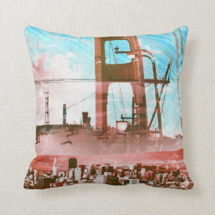 GoldengateBridge SanFrancisco Iconic Panel of Life Throw Pillow