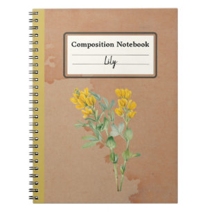 Goldenpea Flower Personalized Composition Notebook