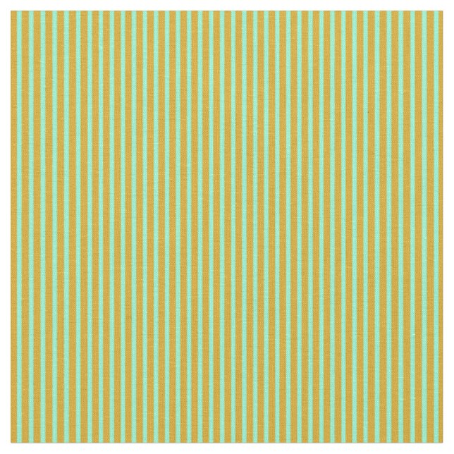 Goldenrod and Aquamarine Coloured Pattern Fabric (Close Up)