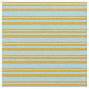 Goldenrod and Light Blue Coloured Stripes Pattern Fabric