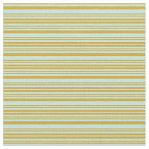 Goldenrod and Turquoise Colored Stripes Fabric