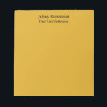 Goldenrod Colour Plain Elegant Professional Modern Notepad<br><div class="desc">Simple,  modern,  minimalist design for companies. This template can be customized to meet all professional occupations.</div>