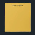 Goldenrod Colour Plain Elegant Professional Modern Notepad<br><div class="desc">Simple,  modern,  minimalist design for companies. This template can be customized to meet all professional occupations.</div>