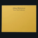 Goldenrod Colour Plain Elegant Professional Modern Notepad<br><div class="desc">Simple,  modern,  minimalist design for companies. This template can be customized to meet all professional occupations.</div>