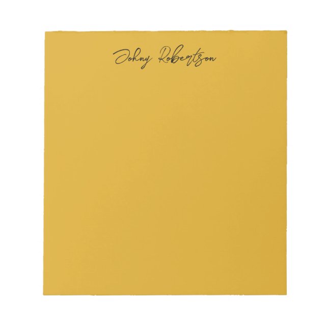 Goldenrod Colour Plain Elegant Professional Modern Notepad (Front)