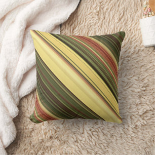Goldenrod Fields Yellow and Green Stripe Throw Pillow