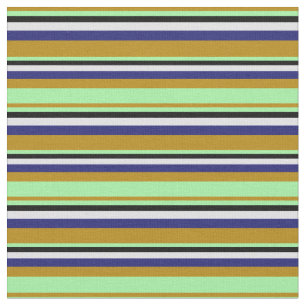 Goldenrod, Green, Black, Lavender & Midnight Blue Fabric