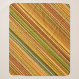 Goldenrod Green, Yellow, and Orange Stripe Sherpa Blanket
