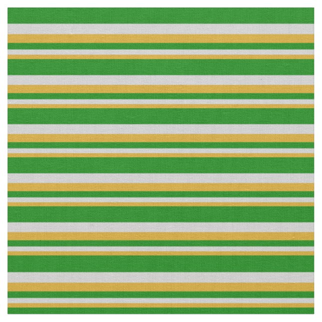 Goldenrod, Light Grey & Green Coloured Pattern Fabric (Close Up)