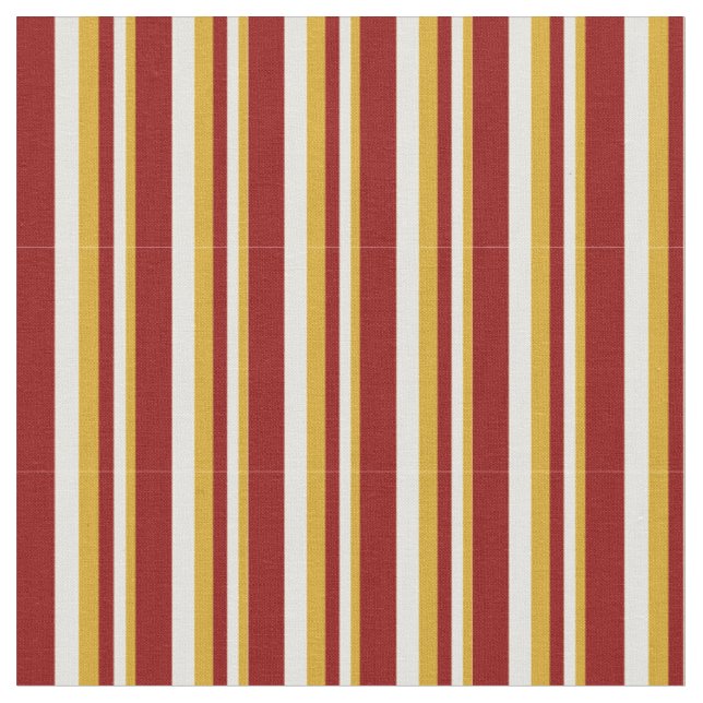 Goldenrod, Light Yellow & Dark Red Pattern Fabric (Close Up)