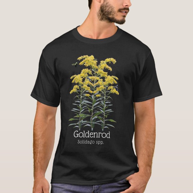 Goldenrod Solidago Wildflower and Pollinators T-Shirt (Front)