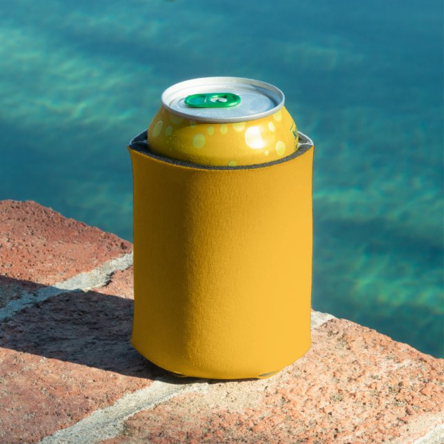 Goldenrod Yellow Autumn Fall Solid Colour Can Cooler (In Situ Pool)