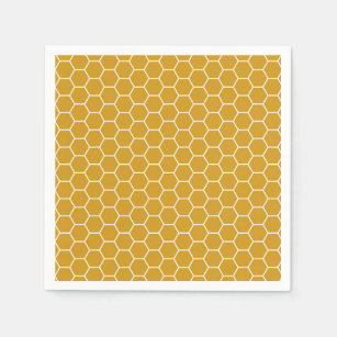Goldenrod Yellow Geometric Honeycomb Hexagon Patte Napkin