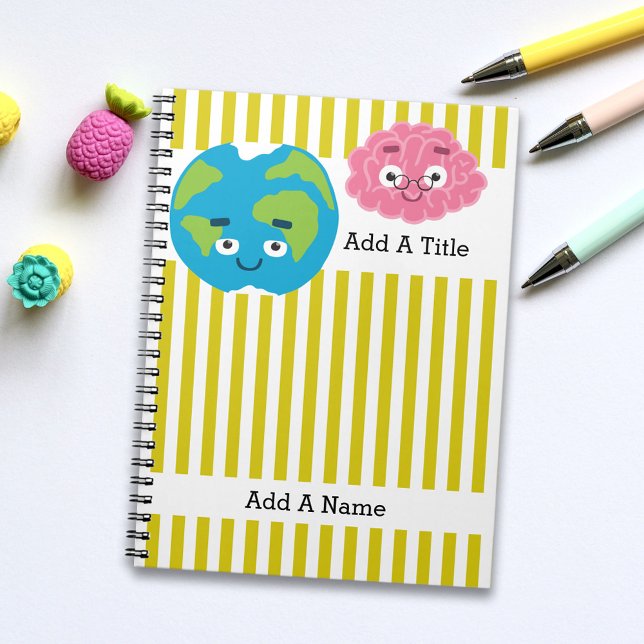 Goldenrod Yellow-White Stripe•School•Custom Notebook (Creator Uploaded)