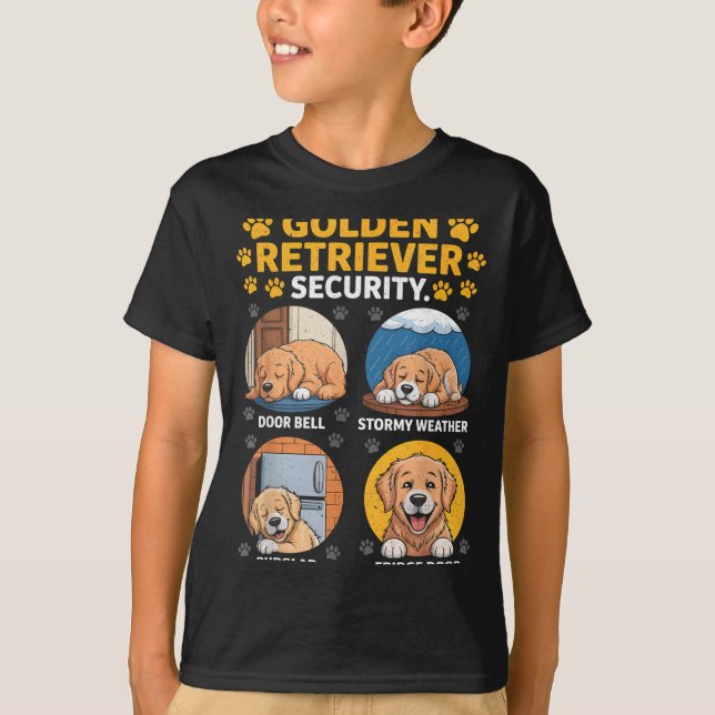 Goldens Tee Golden Retriever Security Funny  (Front)