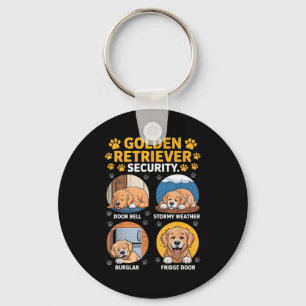 Goldens Tee Golden Retriever Security Funny  Keychain