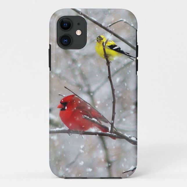 Goldfinch And Cardinal Case-Mate iPhone Case (Back)