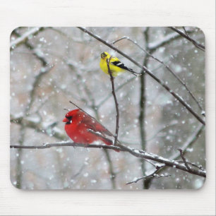 Goldfinch And Cardinal Mouse Pad