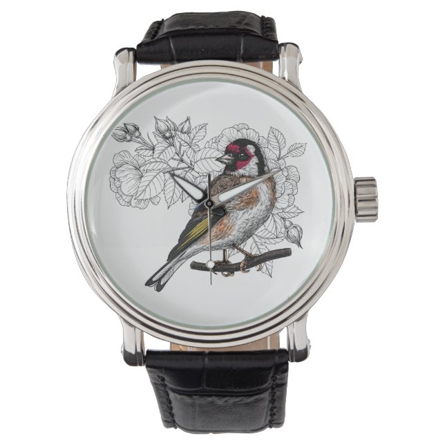 Goldfinch and roses watch (Front)
