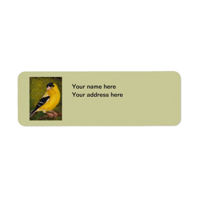 Goldfinch Bird Art Address Label (Front)