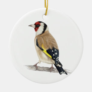 Goldfinch Bird Ceramic Ornament