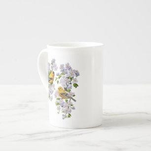 Goldfinch Birds & Flowers U-Pick Background Colour Bone China Mug
