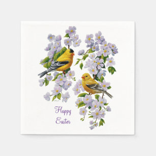 Goldfinch Birds & Flowers U-Pick Background Colour Napkin