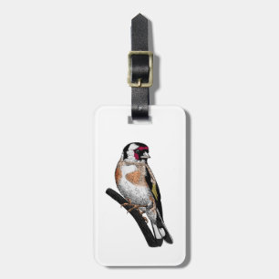 Goldfinch drawing luggage tag