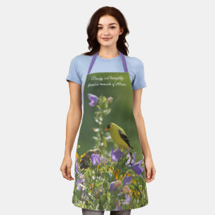 Goldfinch on a Harebell Flower Apron