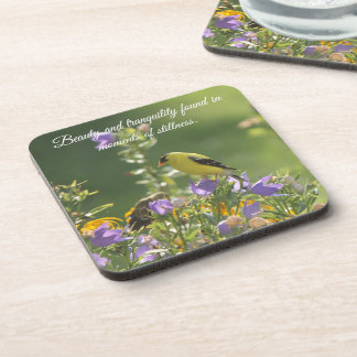 Goldfinch on a Harebell Flower Coaster