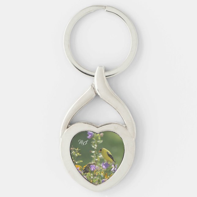 Goldfinch on a Harebell Flower Keychain (Front)