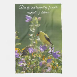 Goldfinch on a Harebell Flower    Kitchen Towel
