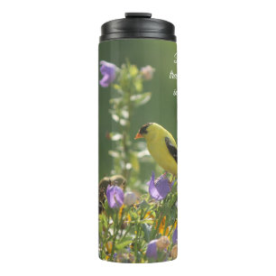 Goldfinch on a Harebell Flower Thermal Tumbler