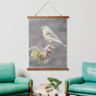 Goldfinch on Sunflower Hanging Tapestry