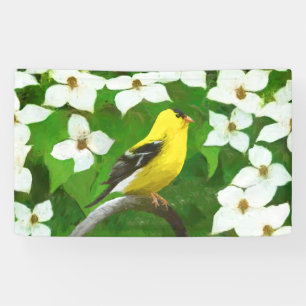 Goldfinch Painting - Cute Original Dog Art Banner