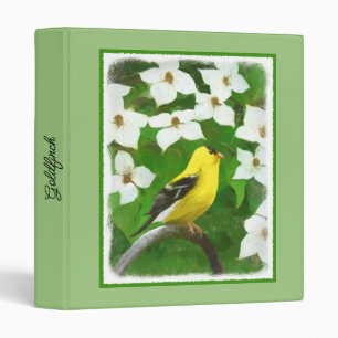 Goldfinch Painting - Cute Original Dog Art Binder