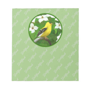 Goldfinch Painting - Cute Original Dog Art Notepad