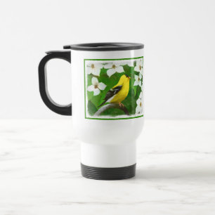 Goldfinch Painting - Cute Original Dog Art Travel Mug
