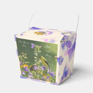 Goldfinch Spring Garden Wedding Cream Favor Box